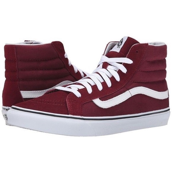 burgundy hi top vans